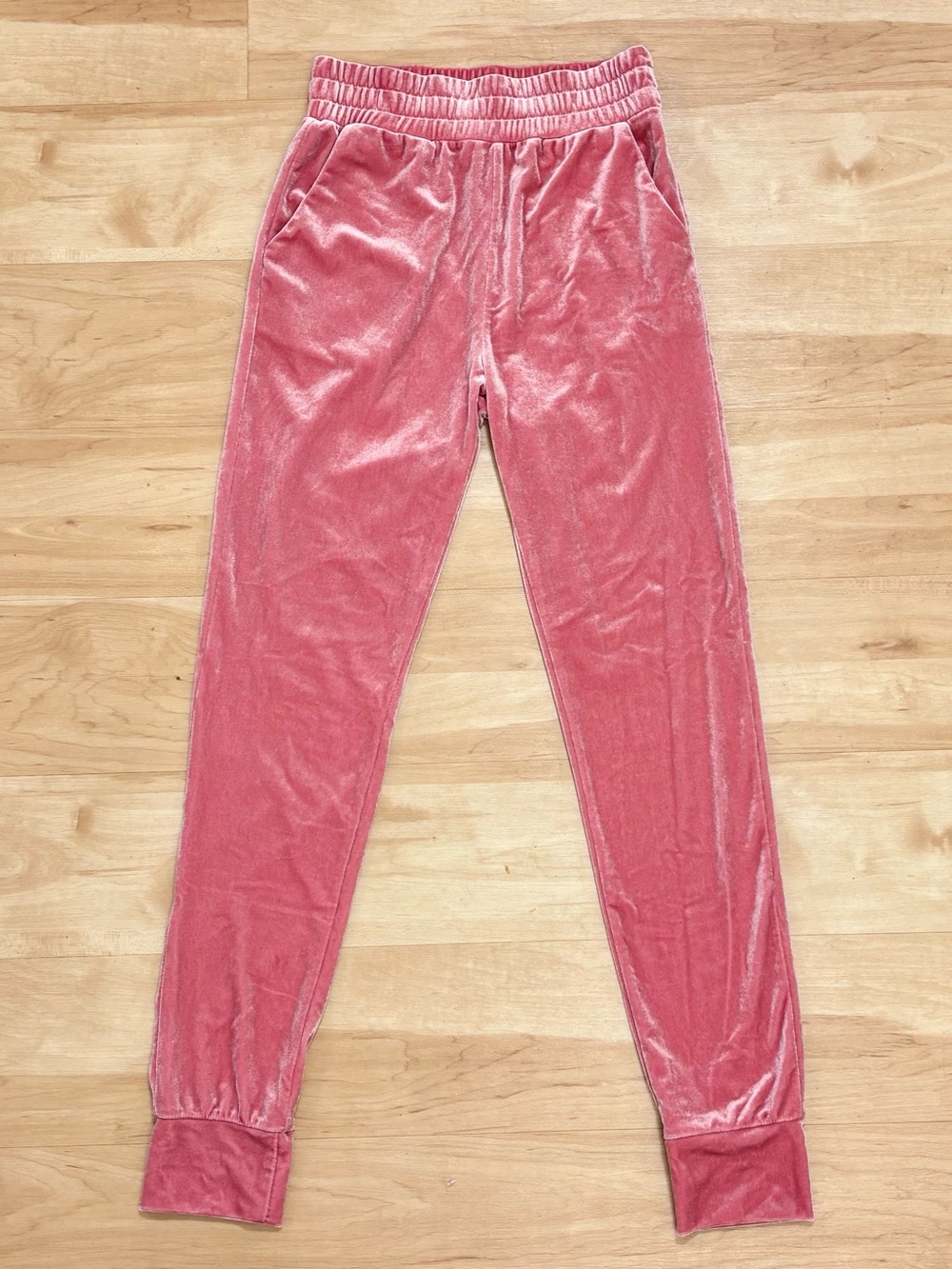 TIC TOC Hot Pink Velvet Joggers Pants